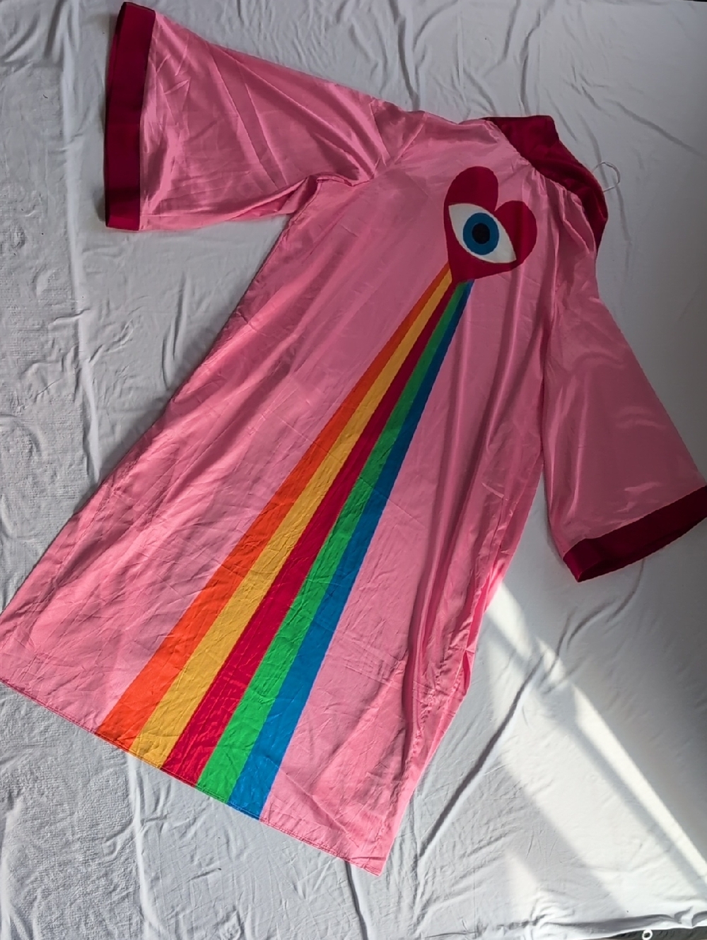 Dressed in LALA Pink Rainbow Heart-Back Robe